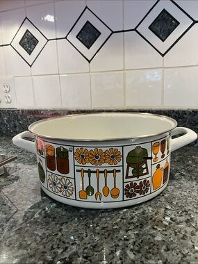 GM Retro/MCM Mod Enamel Stock Pot 3 Quarts